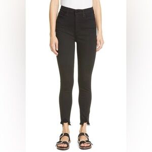 Rag & Bone High Rise Ankle Skinny Stretch Distressed Ripped Black‎ Denim Jean